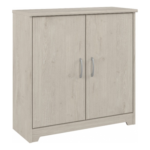 BUSH  Furniture Cabot Small Storage Cabinet In Linen Oak - Engineered Wood In White