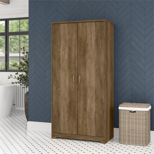 Bush Furniture Cabot Tall Bathroom Cabinet in Reclaimed Pine - Engineered Wood