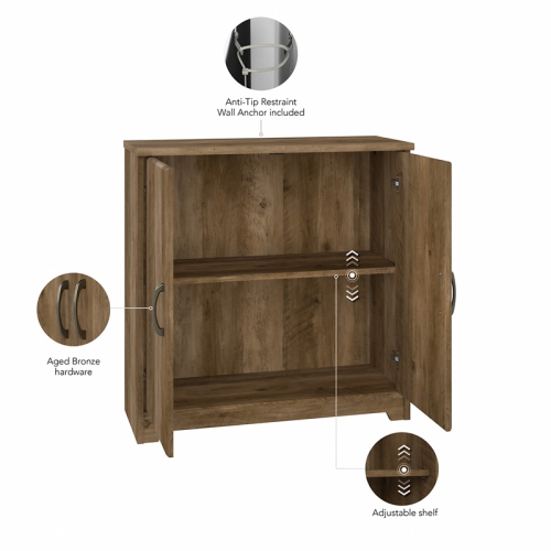 Bush Furniture Cabot Small Entryway Cabinet in Reclaimed Pine - Engineered Wood