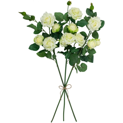 Real Touch™ White Artificial Rose Floral Sprays, Set of 6 -35"