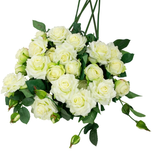 Real Touch™ White Artificial Rose Floral Sprays, Set of 6 -35"