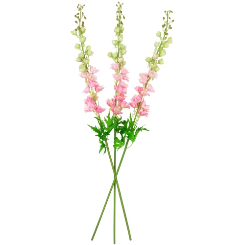 Real Touch™ Pink Delphinium Artificial Floral Stems, Set of 6 - 40"