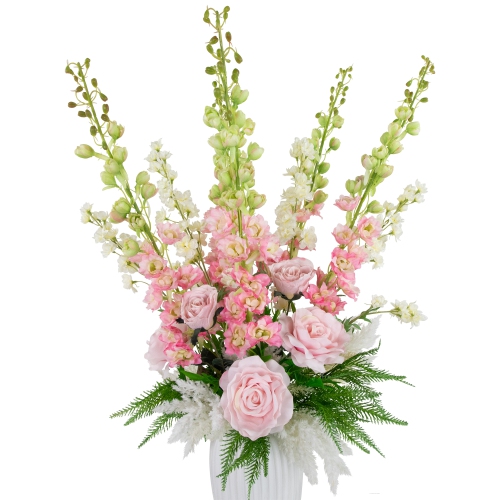 Real Touch™ Pink Delphinium Artificial Floral Stems, Set of 6 - 40"