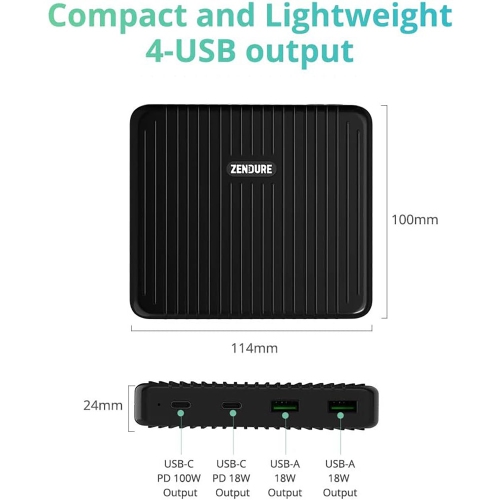 Zendure ZD4P90DPD-B SuperPort 4 100W Desktop Charger with Dual Power Delivery/Multi-Device Charging
