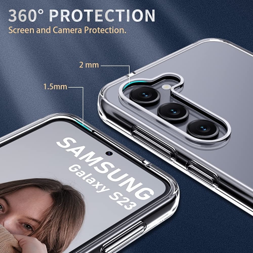 KEEGUARD Coque en silicone gel TPU transparent pour Samasung Galaxy S23 Plus +