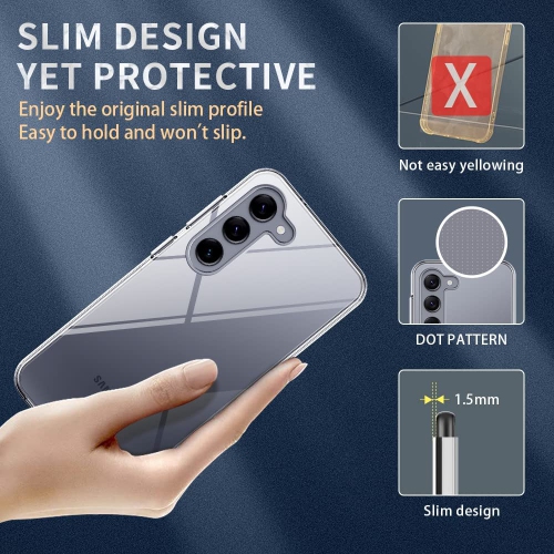 KEEGUARD Coque en silicone gel TPU transparent pour Samasung Galaxy S23 Plus +