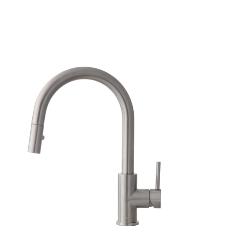 OPEN BOX - Single Handle Pull Down Stainless Steel Kitchen Faucet, K-131S - GRADE A