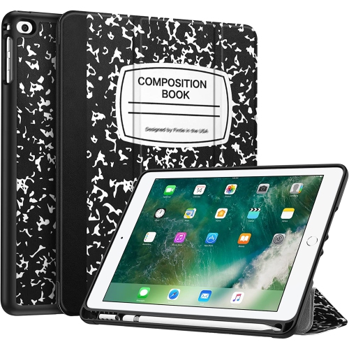 DOLAER  F Slimshell Case for Ipad 6Th Generation 2018 / Ipad 5Th Gen 2017/ Ipad Air 2 / Ipad Air - [Built-In Pencil Holder] Soft Tpu Back Cover W/auto