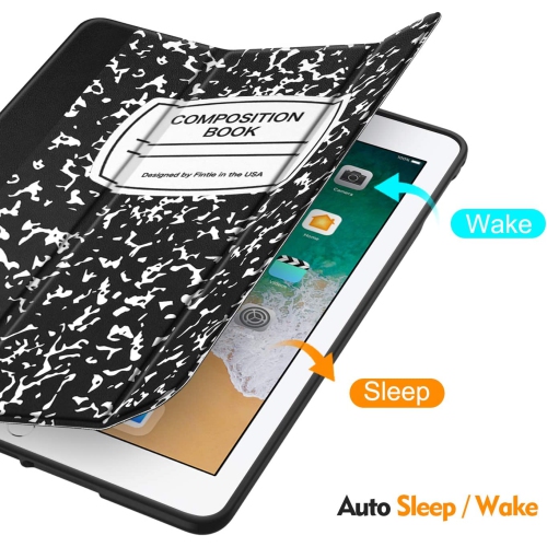 F SlimShell Case for iPad 6th Generation 2018 / iPad 5th Gen 2017/ iPad Air 2 / iPad Air - [Built-in Pencil Holder] Soft TPU Back Cover w/Auto Wake