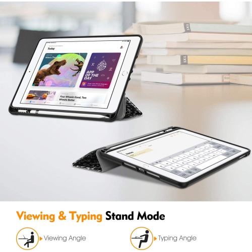 F SlimShell Case for iPad 6th Generation 2018 / iPad 5th Gen 2017/ iPad Air 2 / iPad Air - [Built-in Pencil Holder] Soft TPU Back Cover w/Auto Wake