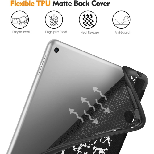 F SlimShell Case for iPad 6th Generation 2018 / iPad 5th Gen 2017/ iPad Air 2 / iPad Air - [Built-in Pencil Holder] Soft TPU Back Cover w/Auto Wake