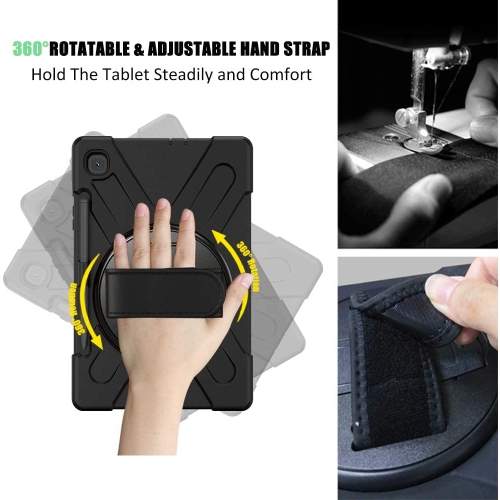 Z – Étui pour Galaxy Tab S6 Lite 10.4 2022/2020, étui robuste antichoc SM-P610/P613/P615/P619 avec support pour stylet S Pen, bandoulière et ceinture