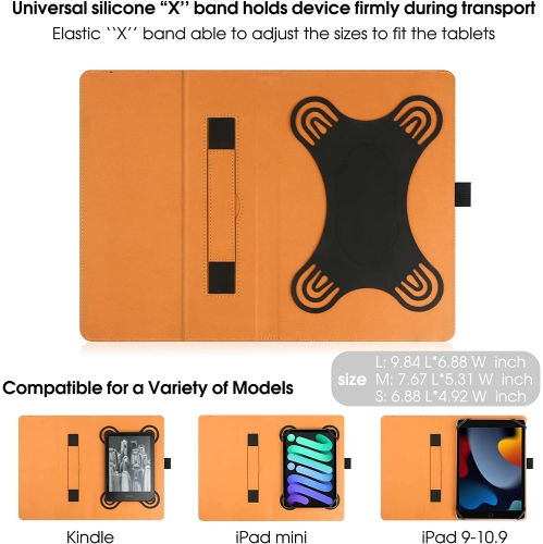 H Universal Case for 9inch 10inch Tablet,Stand Folio Universal Tablet Case Protective Cover for 9 10.1 Touchscreen Tablet, with Adjustable Fixing