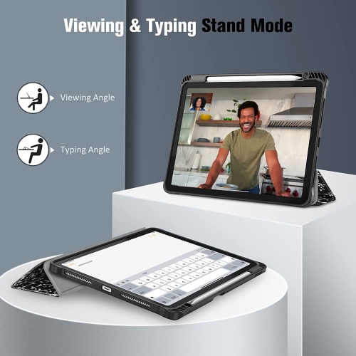 Étui mince pour iPad Pro 11 po 2022/2021 - Étui souple en TPUR flexible avec support à crayons, aussi Fit iPad Pro 11 1re/2e génération, cahier de