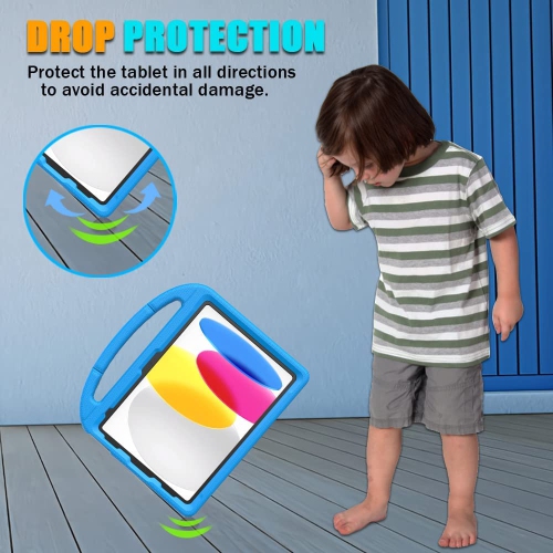 Kids Case for iPad 10th Generation 10.9 Inch 2022, L iPad Air 5th/4th Generation Case, iPad Pro 11 Inch Case Lightweight Shockproof with Handle Stand