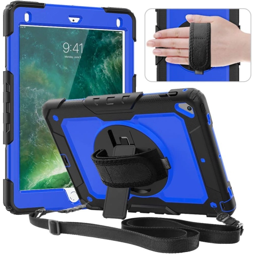 T Kids Case for iPad 6th/5th Generation, 9.7 Inch Case with Screen Protector/ Rotating Stand/ Hand/Shoulder Strap, Full-Body Protective Cover for