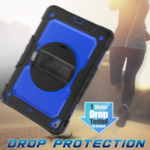 T Kids Case for iPad 6th/5th Generation, 9.7 Inch Case with Screen Protector/ Rotating Stand/ Hand/Shoulder Strap, Full-Body Protective Cover for