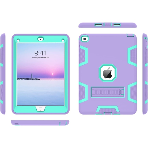 B iPad Air 2 Case, iPad Air 2nd Generation Case, iPad Case Air 2, Three Layer Heavy Duty Hybrid Hard PC Soft Silicone Bumper Rugged Shockproof