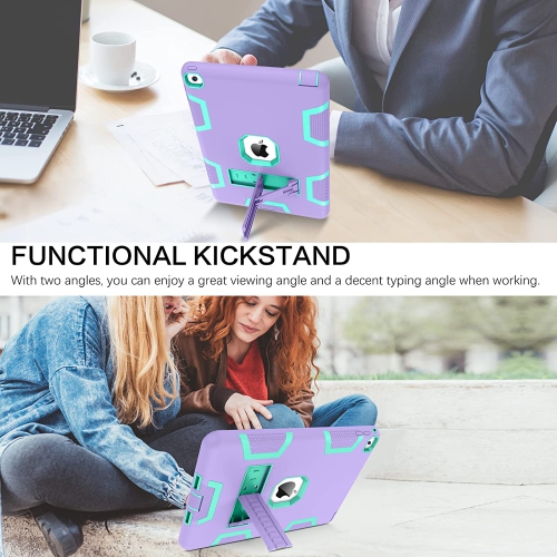 B iPad Air 2 Case, iPad Air 2nd Generation Case, iPad Case Air 2, Three Layer Heavy Duty Hybrid Hard PC Soft Silicone Bumper Rugged Shockproof