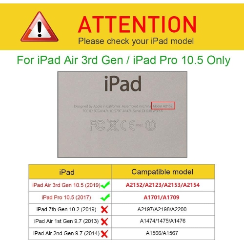 iPad Air 10.5 2019 / iPad Pro 10.5 2017 Case,360 Degree Rotating Stand Smart Case Protective Cover with Auto Wake Up/Sleep Feature Cover for