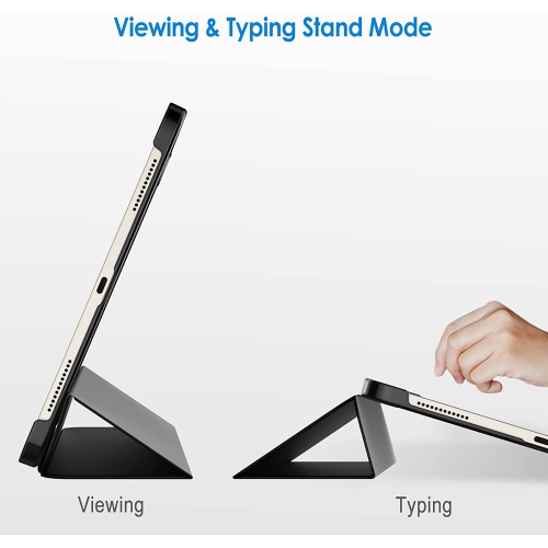 J Case for iPad Air 5, Slim Stand Hard Back Shell Cover with Auto Wake/Sleep (Black)