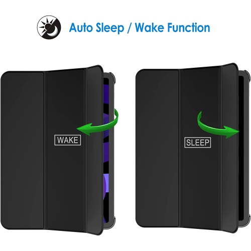 J Case for iPad Air 5, Slim Stand Hard Back Shell Cover with Auto Wake/Sleep (Black)