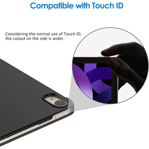 J Case for iPad Air 5, Slim Stand Hard Back Shell Cover with Auto Wake/Sleep (Black)