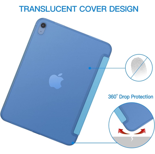 Smart Cover pour iPad 10e génération, 2022 pouces, coque arrière rigide et  translucide, support fin, 10.9