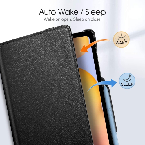 F Rotating Case for Samsung Galaxy Tab S6 Lite 10.4 inch 2022/2020 Model with S Pen Holder, 360 Degree Swivel Stand Cover Auto Sleep/Wake, Black