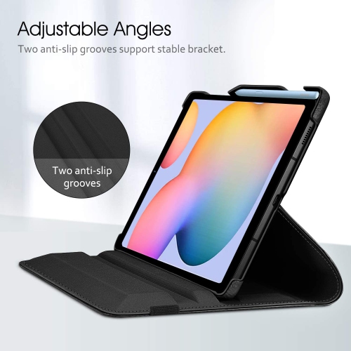 F Rotating Case for Samsung Galaxy Tab S6 Lite 10.4 inch 2022/2020 Model with S Pen Holder, 360 Degree Swivel Stand Cover Auto Sleep/Wake, Black