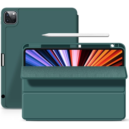 K iPad Pro 11 Inch 2020/2021/2022 Case with Pencil Holder, Lightweight Smart Soft Back Cover [Support Pencil Wireless Charg & Auto Wake/Sleep] for