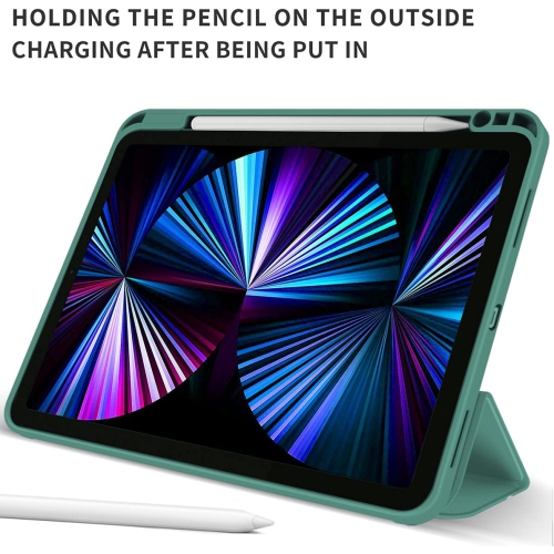 K iPad Pro 11 Inch 2020/2021/2022 Case with Pencil Holder, Lightweight Smart Soft Back Cover [Support Pencil Wireless Charg & Auto Wake/Sleep] for