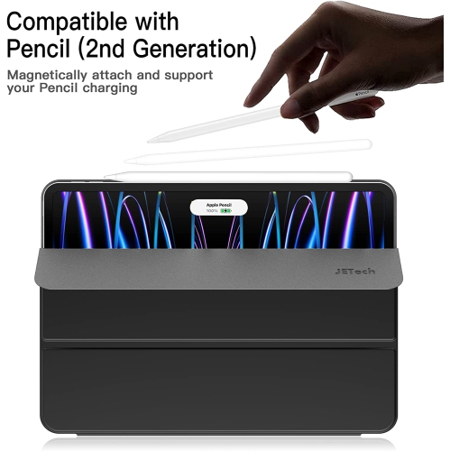 J Magnetic Case for iPad Pro 11 Inch All Models, and iPad Air 5/4, Support Pencil 2nd Gen Charging, Magnetic Attachment, Cover with Auto Wake/Sleep