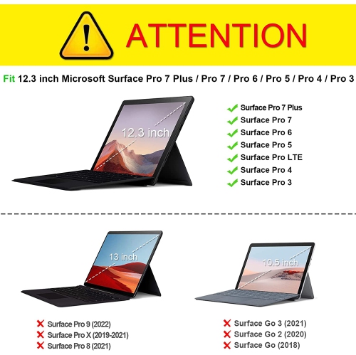 F Case for New Microsoft Surface Pro 7 / Pro 6 / Pro 5 / Pro 4 / Pro 3 12.3 Inch Tablet - Multiple Angle Viewing Portfolio Business Cover, Compatible