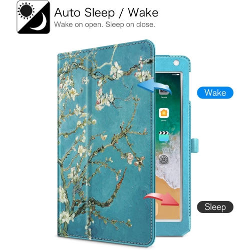 F Case for iPad 9.7 2018/2017, iPad Air 2, iPad Air - [Corner Protection] Premium Vegan Leather Folio Stand Cover, Auto Wake/Sleep for iPad 6th / 5th
