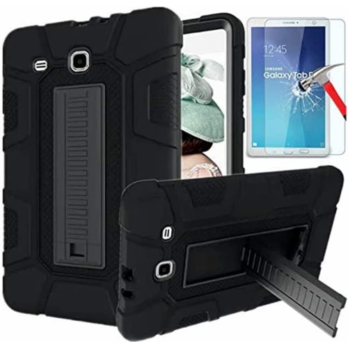 Samsung Galaxy Tab E 9.6 Case, SM-T560 / T561 / T567 Case, Galaxy Tab E 9.6 Case With HD Screen Protector, L [3 in 1] Three Layer Heavy Duty Rugged
