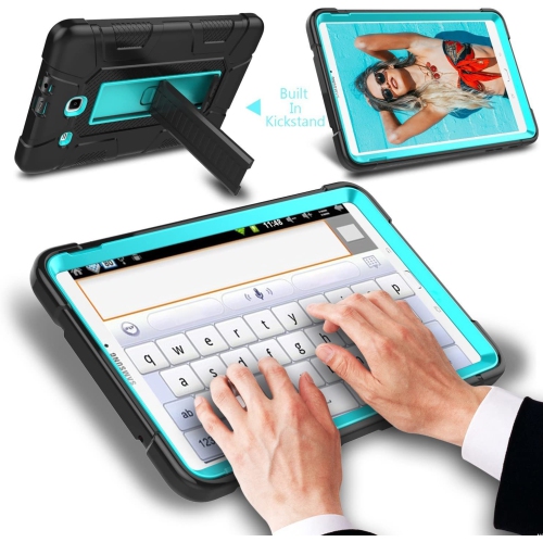 Samsung Galaxy Tab E 9.6 Case, SM-T560 / T561 / T567 Case, Galaxy Tab E 9.6 Case With HD Screen Protector, L [3 in 1] Three Layer Heavy Duty Rugged