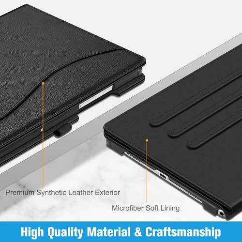 F Case for Samsung Galaxy Tab A8 10.5 inch 2022 Model, Multi-Angle Viewing Smart Stand Back Cover with Pocket Auto Wake/Sleep (Black)