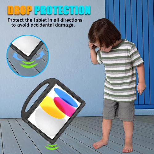 Kids Case for iPad 10th Generation 10.9 Inch 2022, L iPad Air 5th/4th Generation Case, iPad Pro 11 Inch Case Lightweight Shockproof with Handle Stand