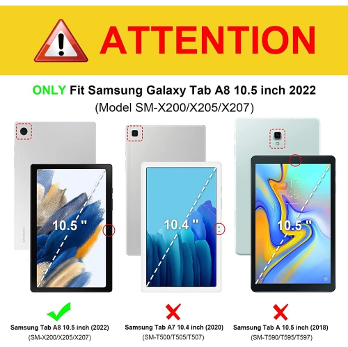 F Case for Samsung Galaxy Tab A8 10.5 inch 2022 Model, Multi-Angle Viewing Smart Stand Back Cover with Pocket Auto Wake/Sleep (Turquoise)