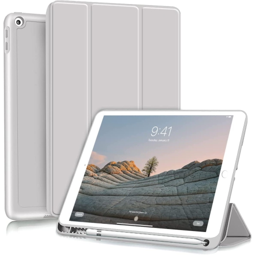 DOLAER  K Ipad 6Th Generation Case/ipad 5Th Generation Case w Pencil Holder, Lightweight Soft Tpu Back Cover Trifold Stand Auto Sleep/wake, Protective