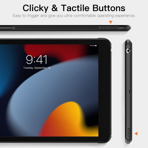 T Case for New iPad 9th Generation 2021/8th Gen 2020/7th Gen 2019, Ultra Slim Lightweight Shock Absorbant Flexible TPU Air-Pillow Edge Protective