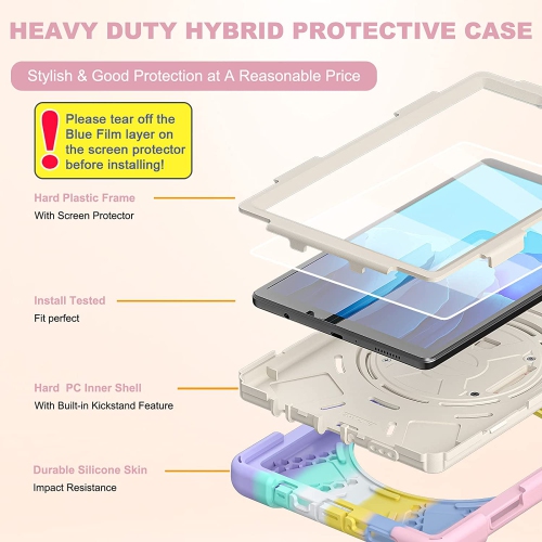 S Galaxy Tab A7 Lite Case 2021 for Kids Girls Samsung Galaxy Tab A7 Lite Case SM-T220/T225 with Screen Protector Heavy Duty Kids Proof A7 Lite Cover