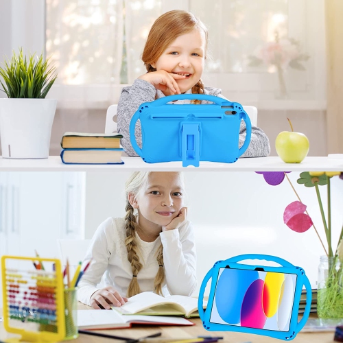 iPad 10th Generation Kids Case,A iPad 10.9 inch Case 10th Generation Built-in Stand Handle and Comes with a Strap,Lightweight Shockproof Silicone