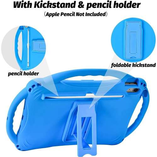 iPad 10th Generation Kids Case,A iPad 10.9 inch Case 10th Generation Built-in Stand Handle and Comes with a Strap,Lightweight Shockproof Silicone