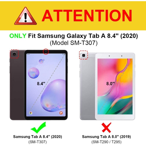 F – Étui SlimShell pour Galaxy Tab A 8.4 2020 de Samsung, modèle SM-T307, ultramince et léger, noir