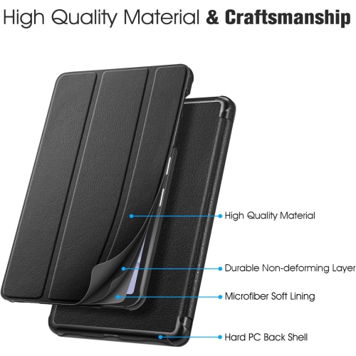 F – Étui SlimShell pour Galaxy Tab A 8.4 2020 de Samsung, modèle SM-T307, ultramince et léger, noir