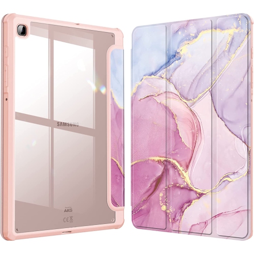 F Hybrid Slim Case for Samsung Galaxy Tab S6 Lite 10.4 inch 2022/2020 Model with S Pen Holder, Shockproof Cover with Clear Transparent Back Shell