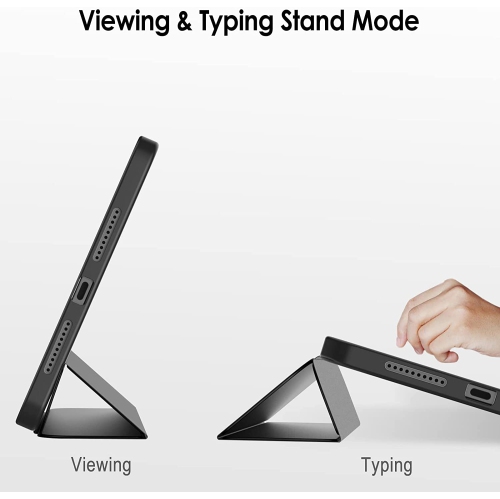 J Case for iPad Mini 6 with Pencil Holder, Support 2nd Pencil Charging, Slim Tablet Cover with Soft TPU Back, Auto Wake/Sleep (Black)