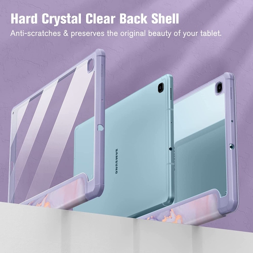 F Hybrid Slim Case for Samsung Galaxy Tab S6 Lite 10.4 Inch 2022/2020 Model with S Pen Holder, Shockproof Cover with Clear Transparent Back Shell,